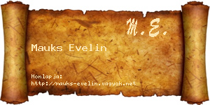 Mauks Evelin névjegykártya